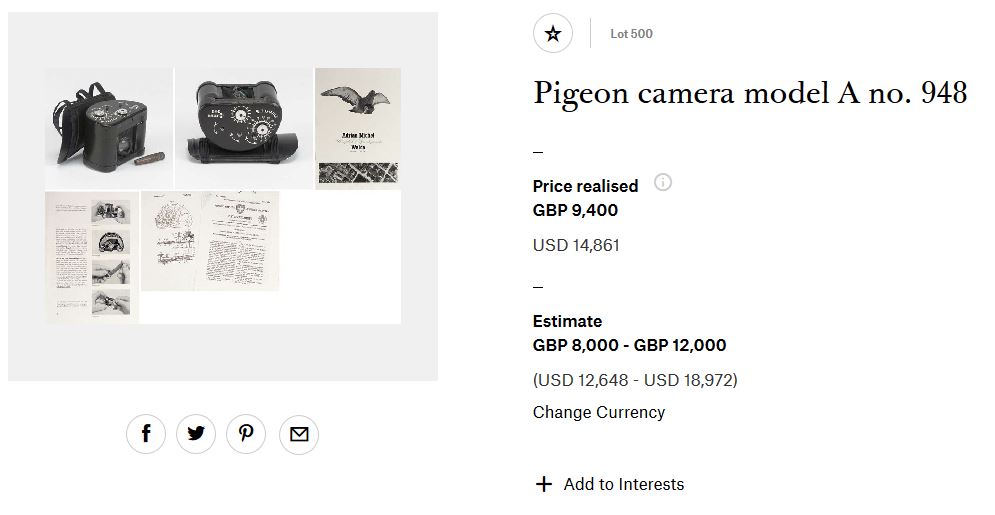 Kamera szpiegowska dla gołębia