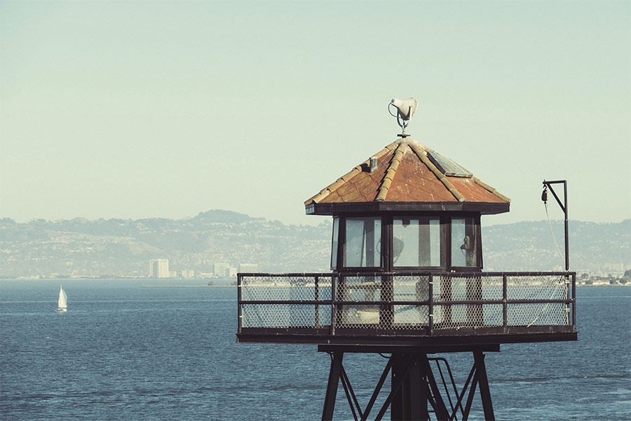 wieża na wyspie więzień Alcatraz