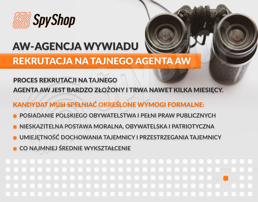 Infografika Agencja Wywiadu - praca tajnego agenta