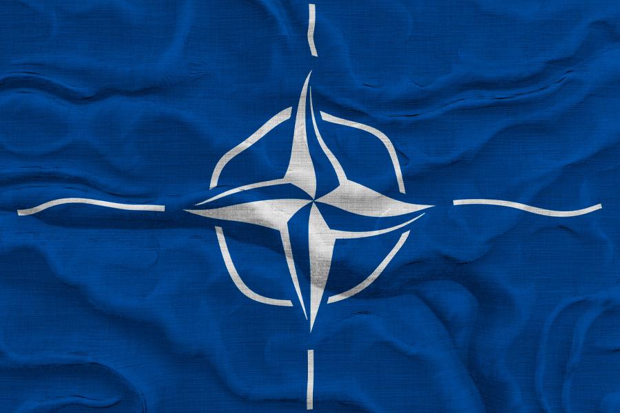 Na ilustracji widoczna jest flaga NATO.